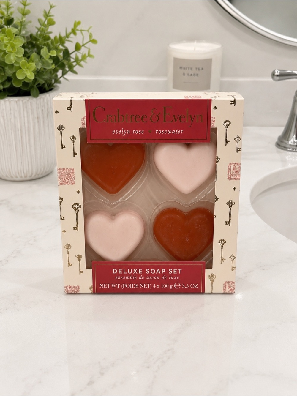 Crabtree & Evelyn Deluxe Soap Set - Evelyn Rose and Rosewater